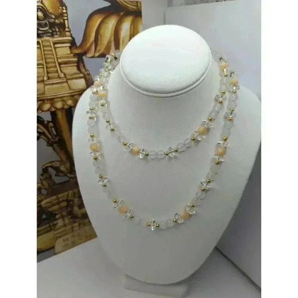 NEW Napier Gold Accented Beaded Long Necklace Womens Metal Plastic 36 Inches - Picture 5 of 5